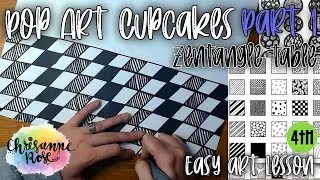 Pop Art Cupcake: Part 1 &ndash; Simple Zentangle Patterned Table!
