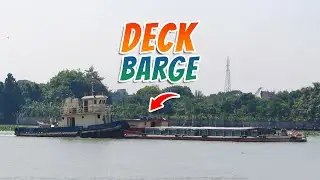 Deck Barge D.B. MEMORY-17 In Buriganga River | Cement Carrier Barge | Industrial Deck Barge Vessel