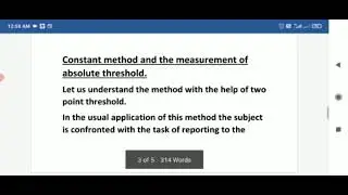 Constant stimuli method Unit -1