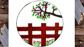 Viral Circle Drawing| Circle Sketching| Easy circle scenery drawing| draw a circle without campas|