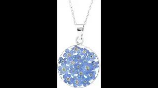 Sterling Silver Pressed Flower Round Pendant Necklace | #shorts