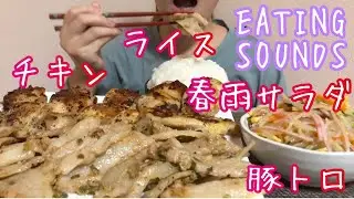 《Eating sounds》塩ダレ豚トロとチキン!春雨サラダ!