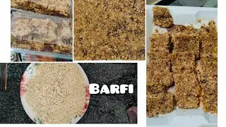 Healthy homemade nariyal Barfi, coconut bar, crunchy coconut and nuts bar