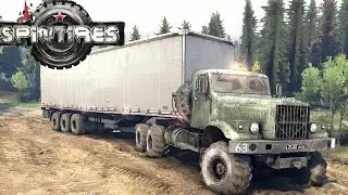 SPINTIRES 2014 - The Pit Map - Type C-255 Truck + Curtain Trailer Off Road Driving Part 1