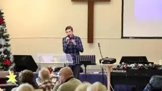 Lewys singing 'Mary did you know?' at Elim carol service 2014