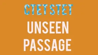 Unseen passage (prose) #ctet #stet 
