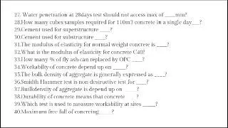 Dubai Municipality Exam, Readymix  Manufacturing. Part 1 (0-40 Questions)