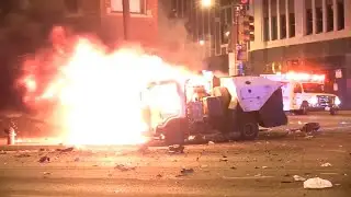 Woman shot among 4 injured in fiery crash with street sweeper in Portage Park