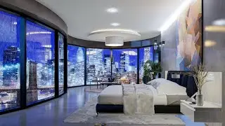Relaxing rain view from  a New York Penthouse - 7 hours of relaxing New York apartment rain sounds