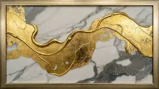 Frame TV Art 4K - Gold Leaf and Marble Abstract with Relaxing Music