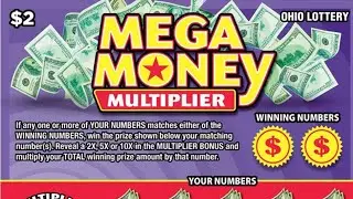 Mega Money Multiplier $2 Scratch Tickets x 3 from the Ohio Lottery