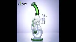WPC-254 14mm Glass Recycler Bong | 11.9 Inch | Colorful Customizable Design for Smooth Hits