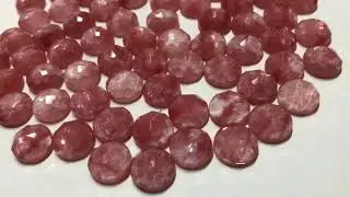 Beautiful cherry quartz~faceted cabochons😍