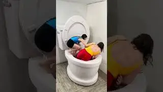 THE GIANT TOILET IS LAVA and all my Friends Fell In #shorts