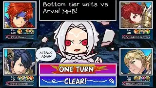 Askr Trio and LA!Roy One Turn Clear Arval's Mythic Hero Battle (Abyssal) Fire Emblem Heroes