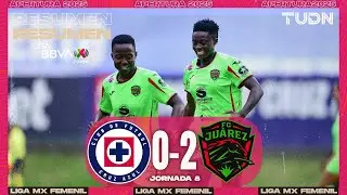 Resumen y goles - Cruz Azul 0-2 Juárez | Liga MX Femenil - Jornada 11 Apertura 2025 | TUDN