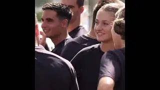 The first day of Princess Leonor at Naval Military Academy with new her classmates.