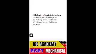 Mechanical MCQs for ECET 2026 🚀 | Q - 16 Strategy to Achieve Top Rank!,#ecet2026