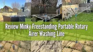 Review Minky Freestanding Portable Rotary Airer Washing Line for Indoor, Outdoor, or Camping Use, Si