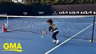 Serena Williams shares adorable video of daughter&rsquo;s tennis lesson l GMA