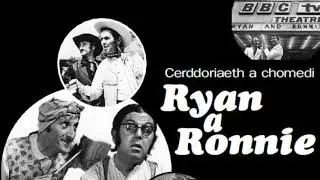 Welsh comedy duo Ryan Davies and Ronnie Williams being interviewed at Swansea Grand Theatre 1973
