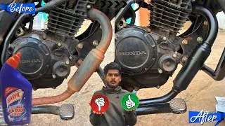 How to remove rust from bike silencer at home | exhaust rust cleaning tips 100% working