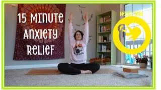 15 minute anxiety relief yoga - beginner and senior friendly, block and blanket needed, easy