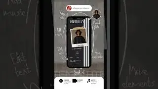 Luxury Black Birthday Invitation Template | Canva Editable Video