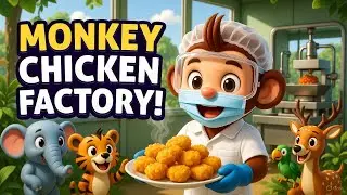 Monkey 🐒 Builds a Chicken 🍗 Factory | Animated Short Story | Hygiene & Food Safety 🦺