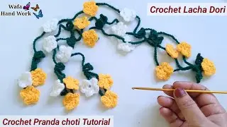 Waw Crochet Lacha Dori Tutorial For Hair Accessories 🤗 Crochet Flowers parandi Dori |