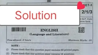 Set-3🔥 english answer key 2026 class 10 /english paper solution 2026 / board exam 2026 / 21 feb 2026