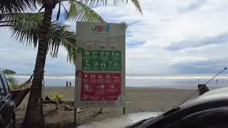 Walking to the BLACK SAND BEACH! Jaco, Costa Rica -- WALK TOUR