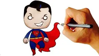 How to draw Superman chibi from DC comics easy step by step video lesson