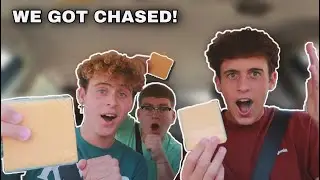 THROWING CHEESE AT CARS!! *We Got Chased* (terrible idea)