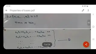 Properties of bases for a vector space and some Fundamental Theorems