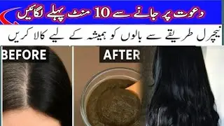 White Hair To Black ⚫️  Hair Naturally | Permanent Black Hair Color |Natural Hair Dye #hair 