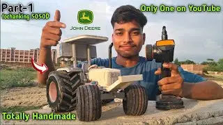How to make John Deere tractor using Dc gear motor. DIY tractor with PVC PIPE #tractor 