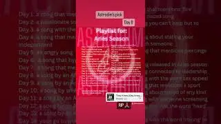 Aries Season Playlist- song by an Aries sun- day 8 #astrology #aries #ariesseason