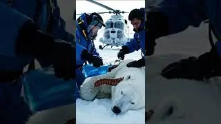 Polar Bear&rsquo;s Painful Struggle Ends in a Breathtaking Rescue #animalrescue #polarrescue #arcticrescue