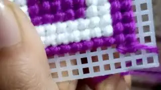 A Short Video Of Mini Embroidery | Handmade | Plastic Canvas | BTS | Wool 🧵