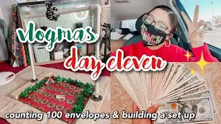VLOGMAS DAY 11 | counting my 100 envelopes & DIY tripod!