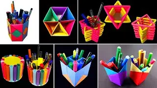 5 Beautiful and Very Easy Paper Pencil Holder Making Ideas | Pen Holder | Easy DIY Crafts