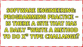Programming practice - Is there a site that has a daily 