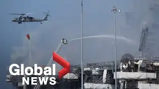 U.S. Navy ship fire injures at least 57 in California