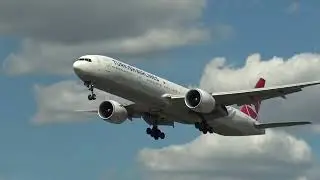 Turkish Airlines Boeing 777-300 TC-LJK Landing London Heathrow 27R