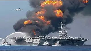 7 minutes ago! US F-16 fighter jets destroy Russian aircraft carrier carrying leovard tanks