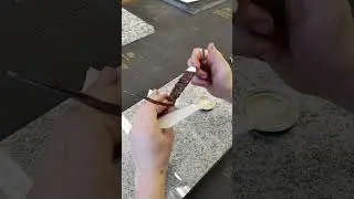 Leather Wrapping a Head Knife Handle