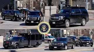 United States: President Joe Biden - Presidential Motorcade In Downtown Ottawa, Canada 2023