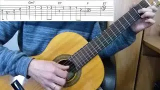 Guitar lesson - Hello, Dolly! - Louis Armstrong - Easy Guitar melody tutorial + TAB