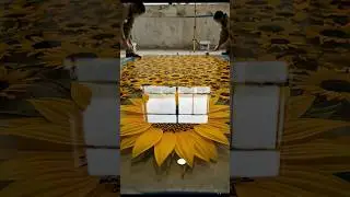 Sun flower's epoxy flooring... #epoxyart #deepcleaning #beforeafter #zerotohero